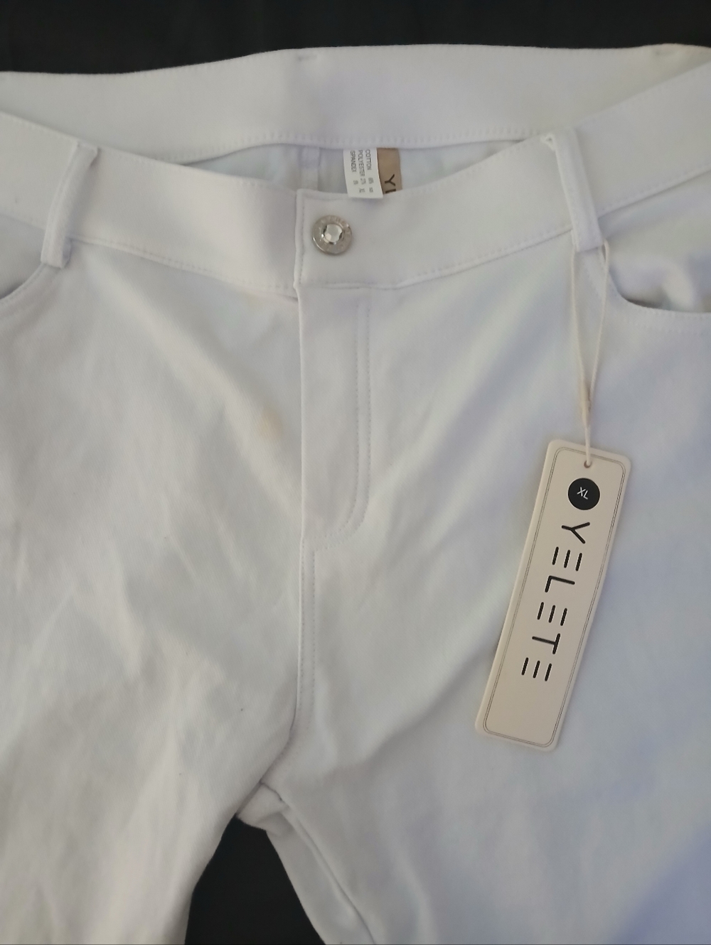 White Stretch Capri Pants - Picture 3 of 3